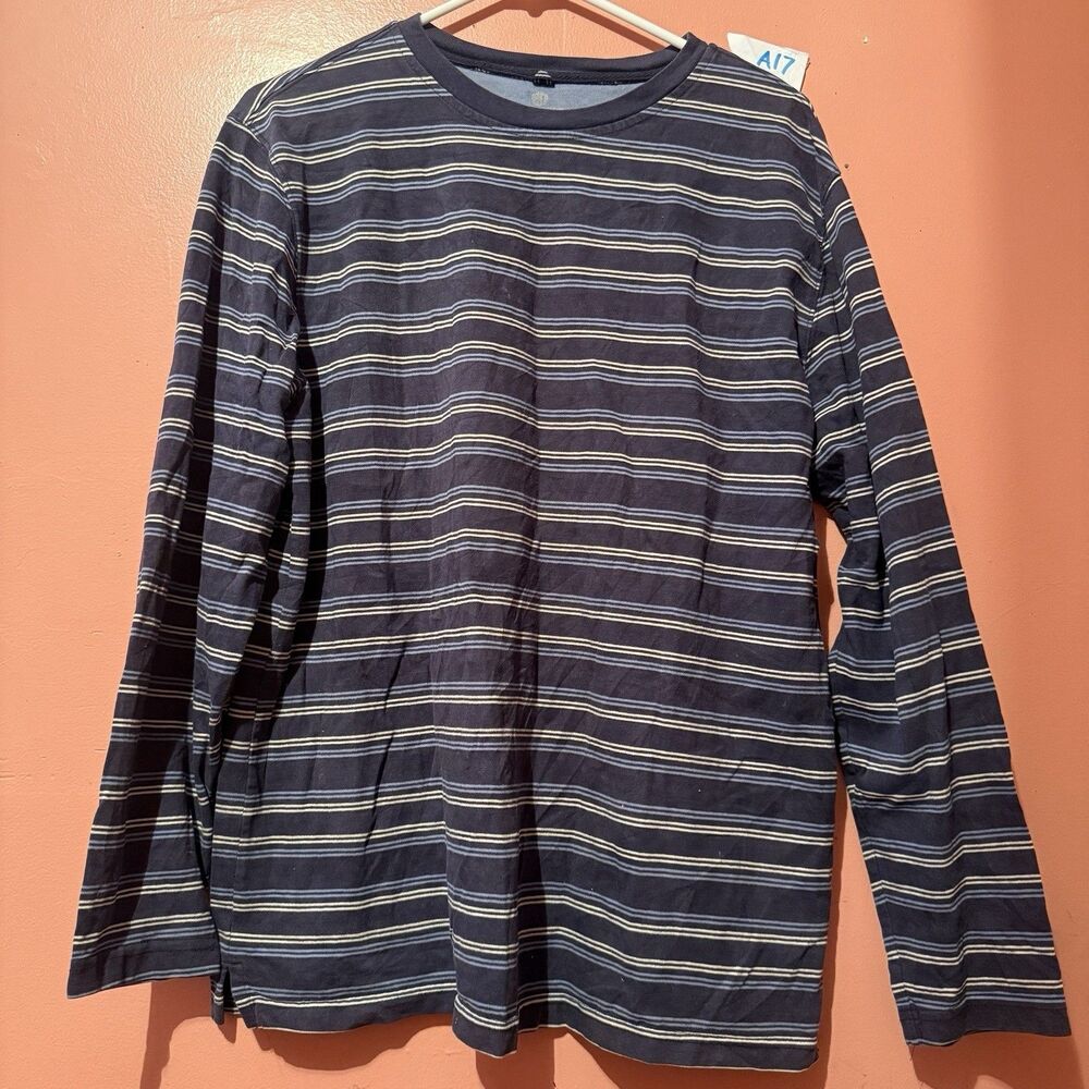 Covington Womens TShirt L Large Blue Striped Long Sleeve Tee Shirt